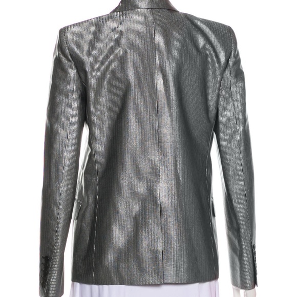 SAINT LAURENT Silk-Blend Metallic BLAZER w/TAGS - Picture 3 of 6